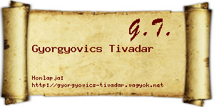 Gyorgyovics Tivadar névjegykártya