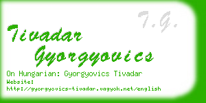 tivadar gyorgyovics business card